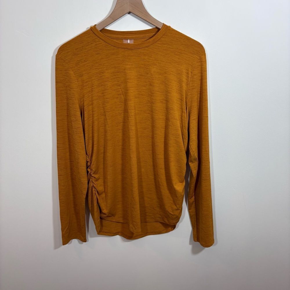 CALIA Women's Tissue Texture Long Sleeve Golf Crew NEW Size XL Golden Warmth - Picture 5 of 15